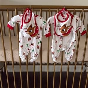 Festive Reindeer Kids One Piece Set Christmas